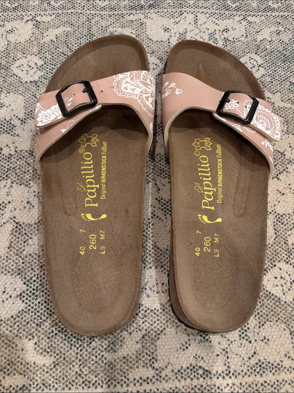 Papillio Women's Blush Pink Single-Buckle Floral Strap Sandals